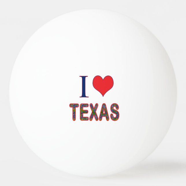 I (Heart) Kärlek Texas Blånät Pingisboll (Framsidan)