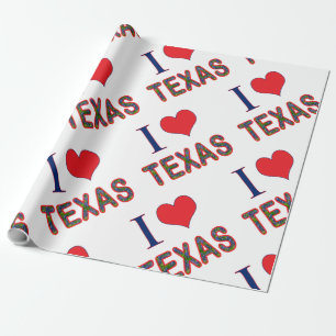 I (Heart) Kärlek Texas Blånät Presentpapper