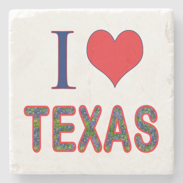 I (Heart) Kärlek Texas Blånät Stenunderlägg (Framsidan)