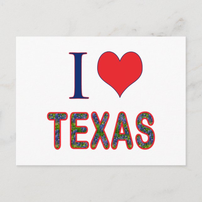 I (Heart) Kärlek Texas Blånät Vykort (Framsida)