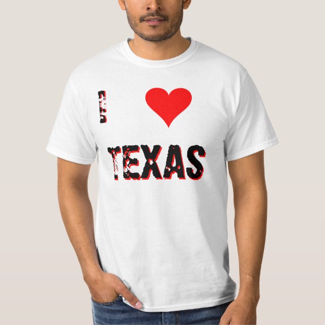 I Heart (Kärlek) Texas T-shirt (Framsida)