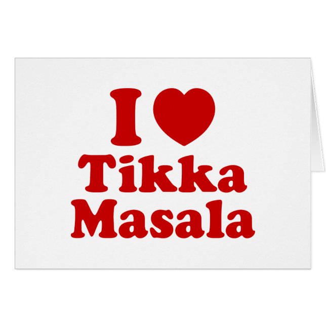 I Heart (Kärlek) Tikka Masala Card Hälsningskort (Framsidan Horizontal)