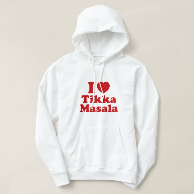 I Heart (Kärlek) Tikka Masala Hoodie (Design framsida)