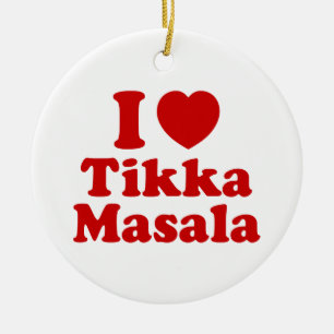 I Heart (Kärlek) Tikka Masala Julgransprydnad Keramik