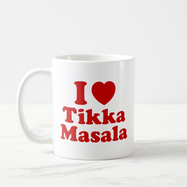 I Heart (Kärlek) Tikka Masala Kaffemugg (Vänster)