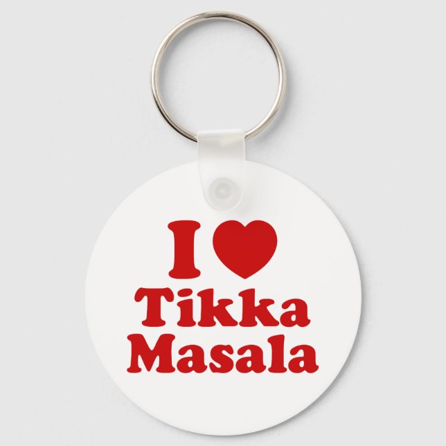 I Heart (Kärlek) Tikka Masala Nyckelring (Framsida)
