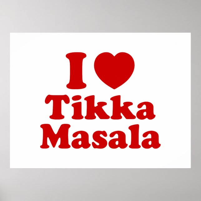 I Heart (Kärlek) Tikka Masala Poster (Framsidan)