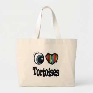 I Heart (Kärlek) Tortoises Jumbo Tygkasse
