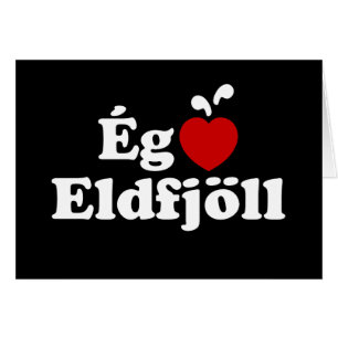 I Heart (Kärlek)-Vulkaner [Ég Elska Eldfjöll]-kort Hälsningskort