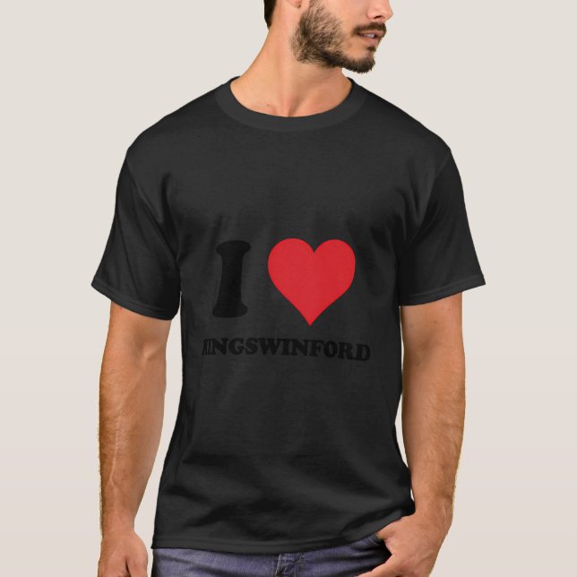 I Heart Kingswinford Kärlek Uk T Shirt (Framsida)