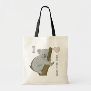 I Heart Koalas Fuzzy Animals AUSTRALIA Tygkasse
