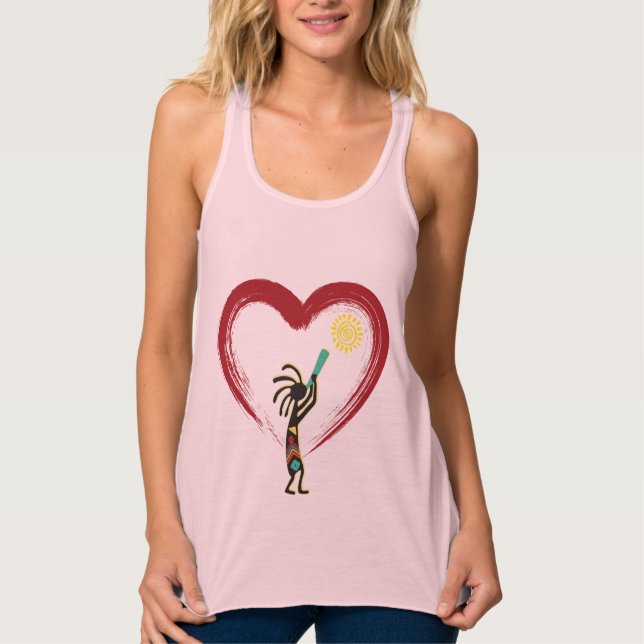 I Heart Kokopelli T-Shirt Linne Med Racerback (Framsida)