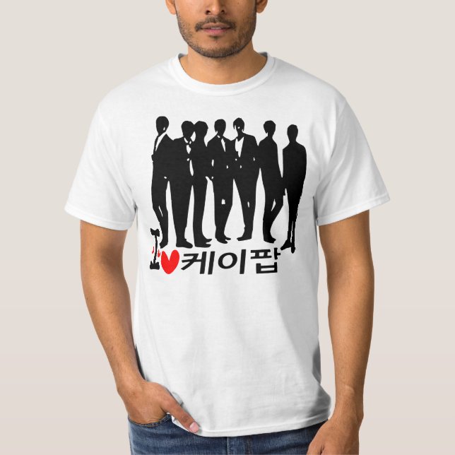 I Heart KPOP i koreanska Value T-Shirt (Framsida)