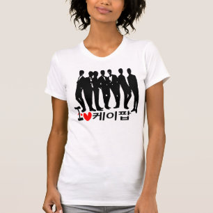 I Heart KPOP på koreanska Dam förstörd T-Shirt
