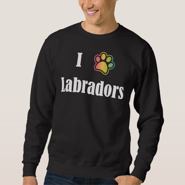 I Heart Labradors I Kärlek Labradors Lång Ärmad Tröja (Framsida)