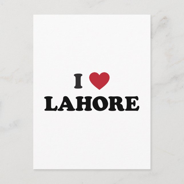 I Heart Lahore Pakistan Vykort (Framsida)