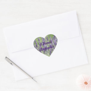 I Heart Lavender Flowers Blommigt Hjärtformat Klistermärke