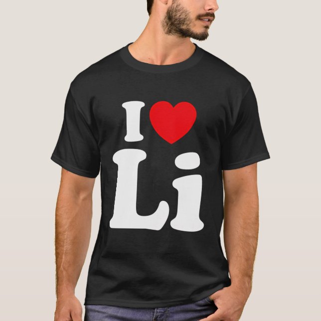 I Heart Li First Namn I Kärlek Personlig I Kärlek T Shirt (Framsida)