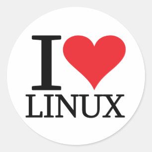 I Heart Linux Runt Klistermärke