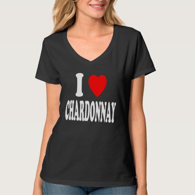 I Heart (Love) Chardonnay T Shirt (Framsida)