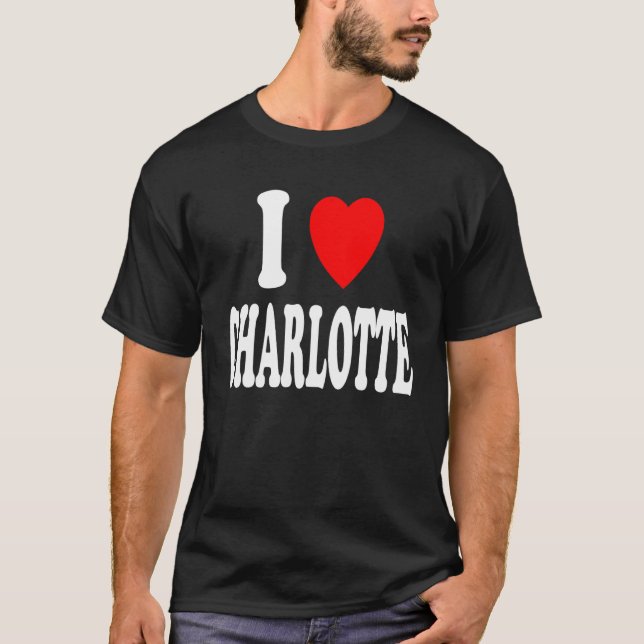 I Heart (Love) Charlotte Cute Matching Couple Spou T Shirt (Framsida)