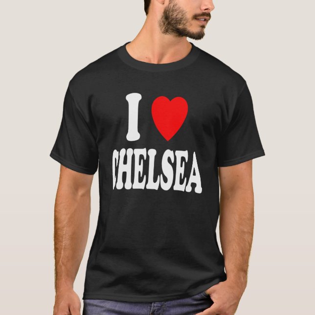 I Heart (Love) Chelsea Cute Matching Couple Spouse T Shirt (Framsida)