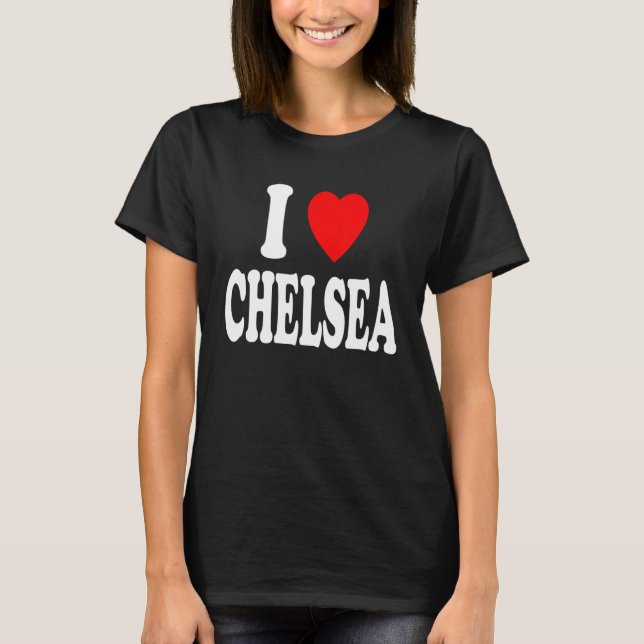 I Heart (Love) Chelsea Cute Matching Couple Spouse T Shirt (Framsida)