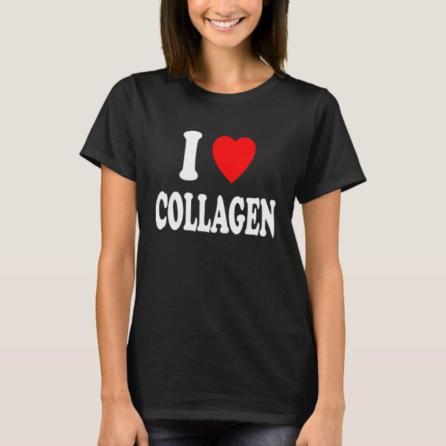 I Heart Love Collagen Beauty Supplement Workout Gy T Shirt (Framsida)
