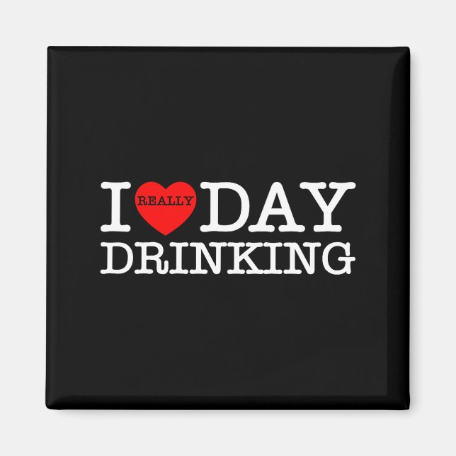 I Heart Love Day Drinking Party Funny Barbecue Fam Magnet (Framsidan)