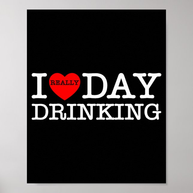 I Heart Love Day Drinking Party Funny Barbecue Fam Poster (Framsidan)