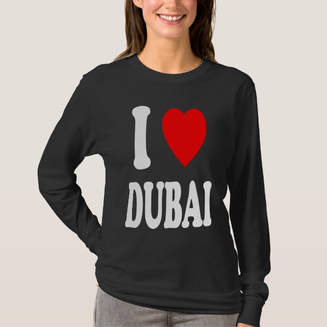 I Heart Love Dubai Travel Vacation Tourism Home T Shirt (Framsida)