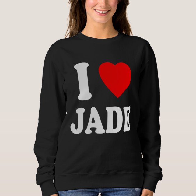 I Heart Love Jade Cute Matching Couple Spouse T Shirt (Framsida)