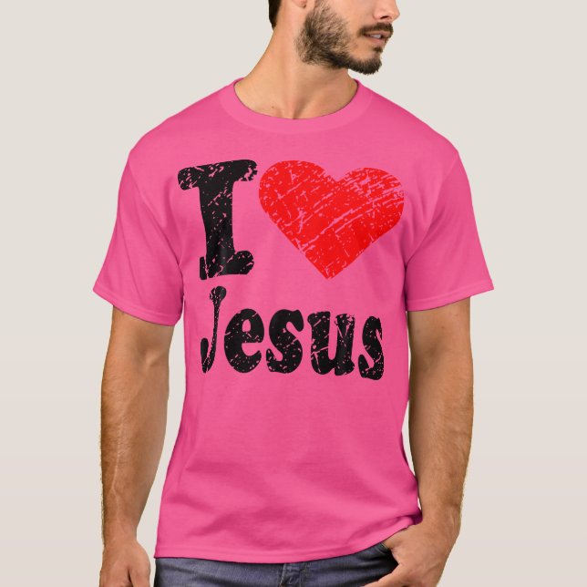 I Heart Love Jesus Christ Christian Quote n Kid T Shirt (Framsida)