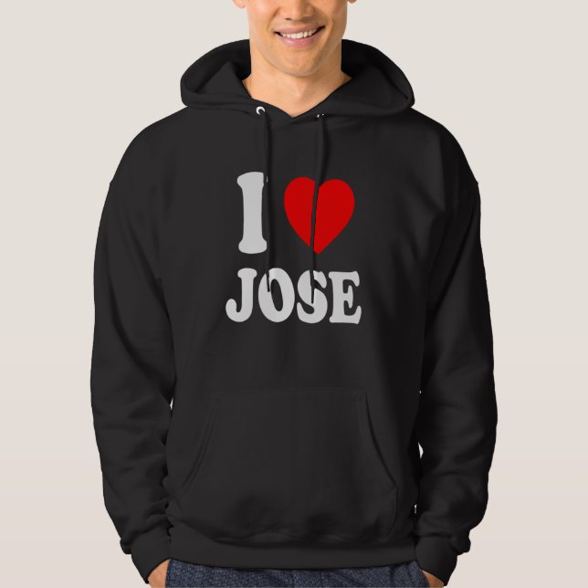 I Heart Love Jose Cute Matching Couple Spouse Hoodie (Framsida)