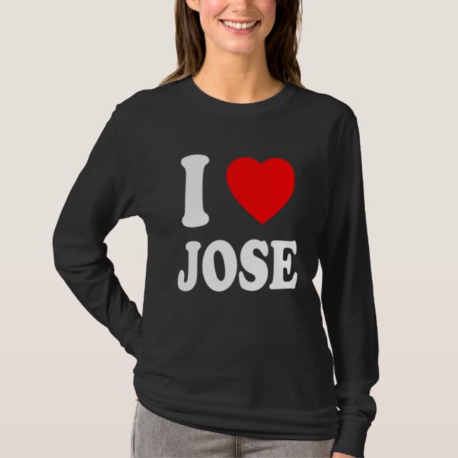 I Heart Love Jose Cute Matching Couple Spouse T Shirt (Framsida)