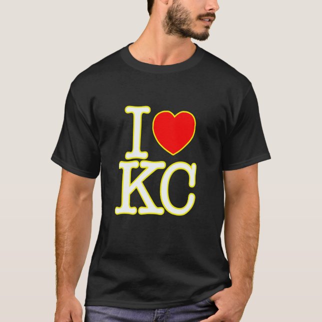I Heart Love KC Kansas City T Shirt (Framsida)