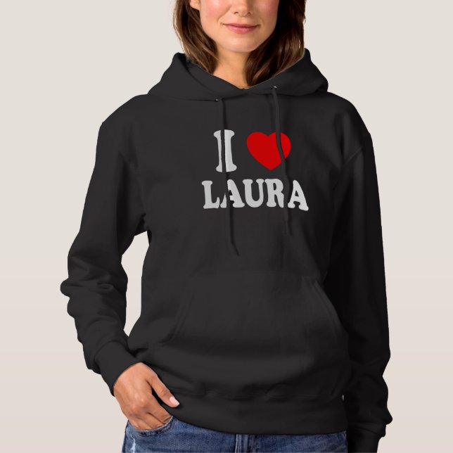 I Heart Love Laura Cute Matching Couple Spouse T Shirt (Framsida)