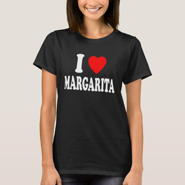 I Heart Love Margarita Cute Matching Couple Spouse T Shirt (Framsida)