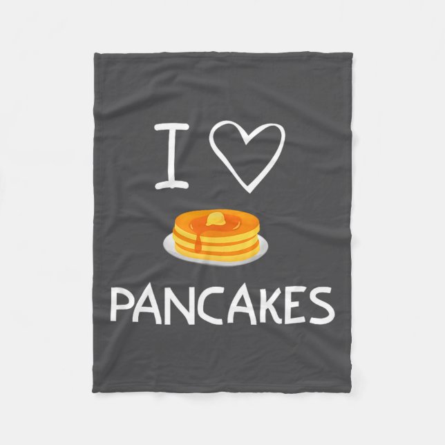 I Heart Love Pancakes, Funny, Jokes, Sarcastic, Fa Fleecefilt (Framsidan)