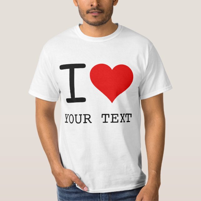 I Heart Love Template T Shirt (Framsida)