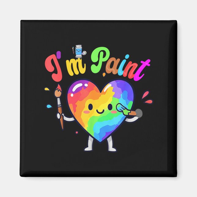 I Heart Love To Finger I'm Paint Cute Couple Valen Magnet (Framsidan)