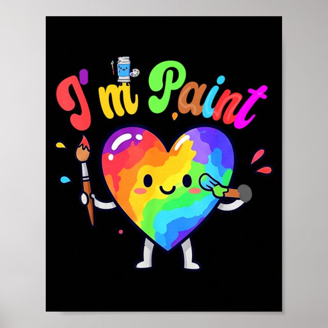 I Heart Love To Finger I'm Paint Cute Couple Valen Poster (Framsidan)