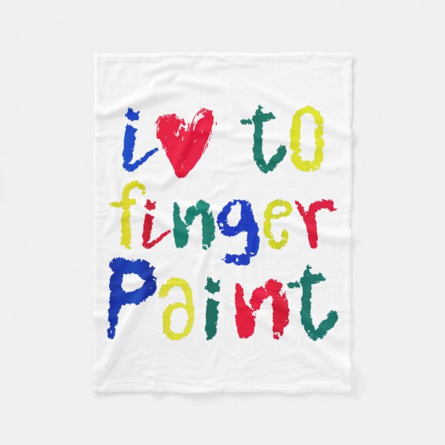 I Heart Love To Finger Paint - Funny Couple  Fleecefilt (Framsidan)