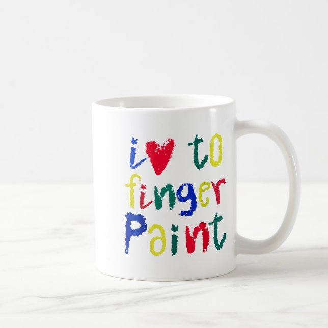 I Heart Love To Finger Paint - Funny Couple  Kaffemugg (Höger)