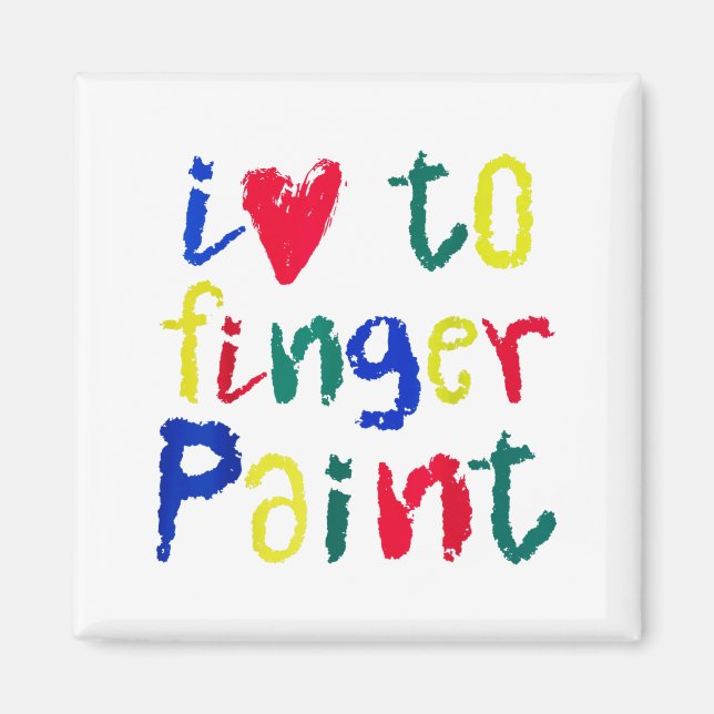 I Heart Love To Finger Paint - Funny Couple  Magnet (Framsidan)