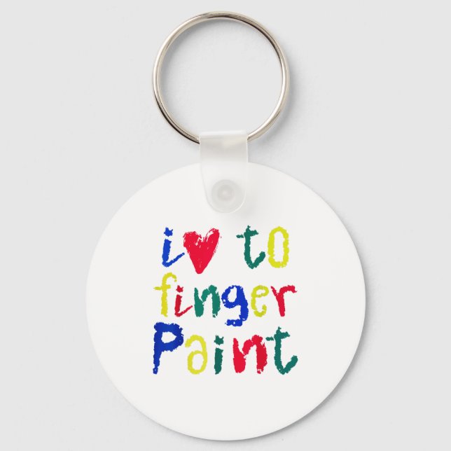 I Heart Love To Finger Paint - Funny Couple  Nyckelring (Framsida)