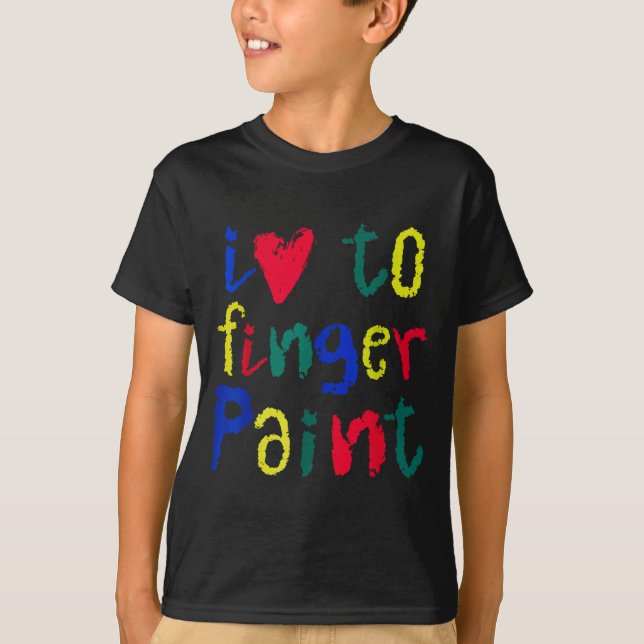I Heart Love To Finger Paint - Funny Couple  T Shirt (Framsida)
