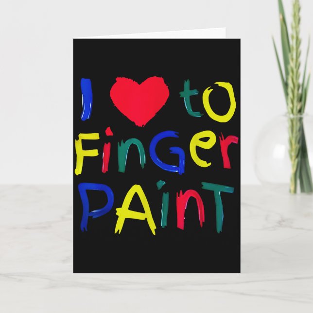 I Heart Love To Finger Paint I'm Paint Cute Couple Kort (Framsida)