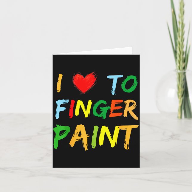 I Heart Love To Finger Paint I'm Paint Cute Couple Kort (Framsida)