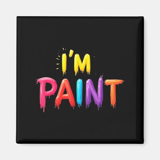 I Heart Love To Finger Paint I'm Paint Cute Couple Magnet (Framsidan)